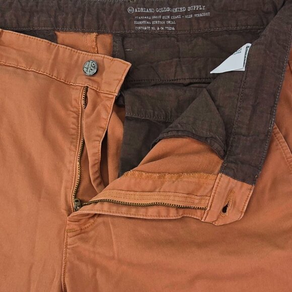 AG Adriano Goldschmied Standard Issue Slim Khaki Men's Pants 36 Straight Leg - Picture 4 of 7